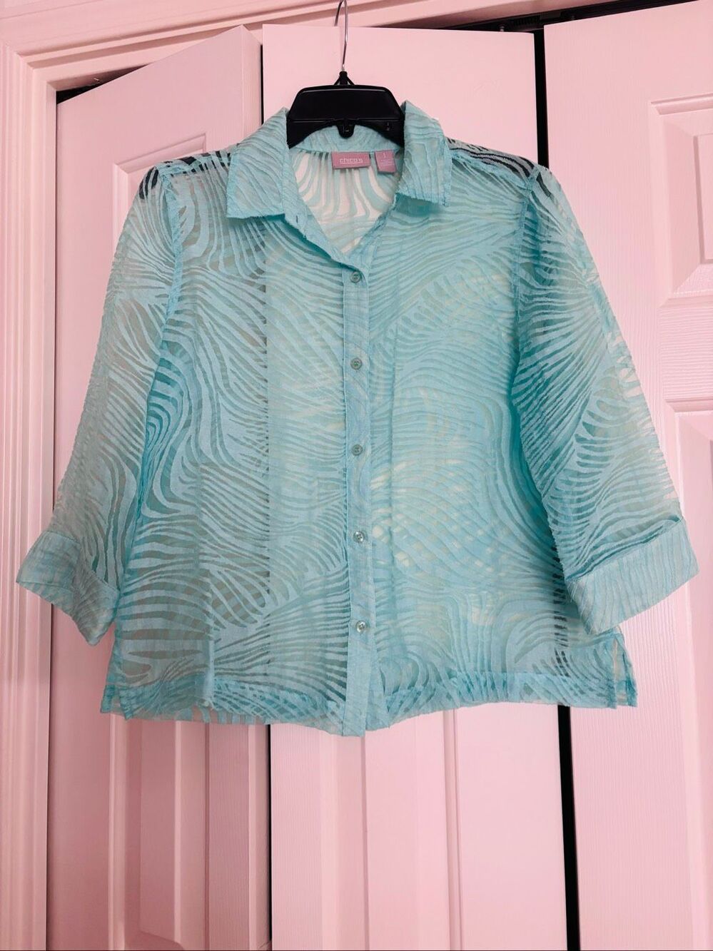 Chico’s Sheer Zebra Print Blouse